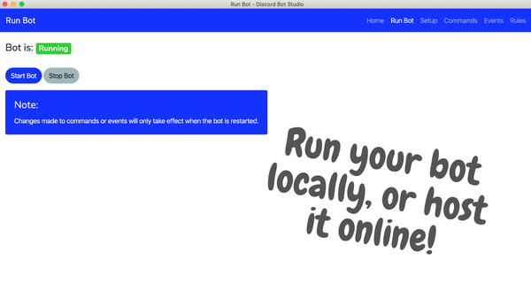 Screenshot z Bot Studio for Discord Screenshot z Bot Studio for Discord