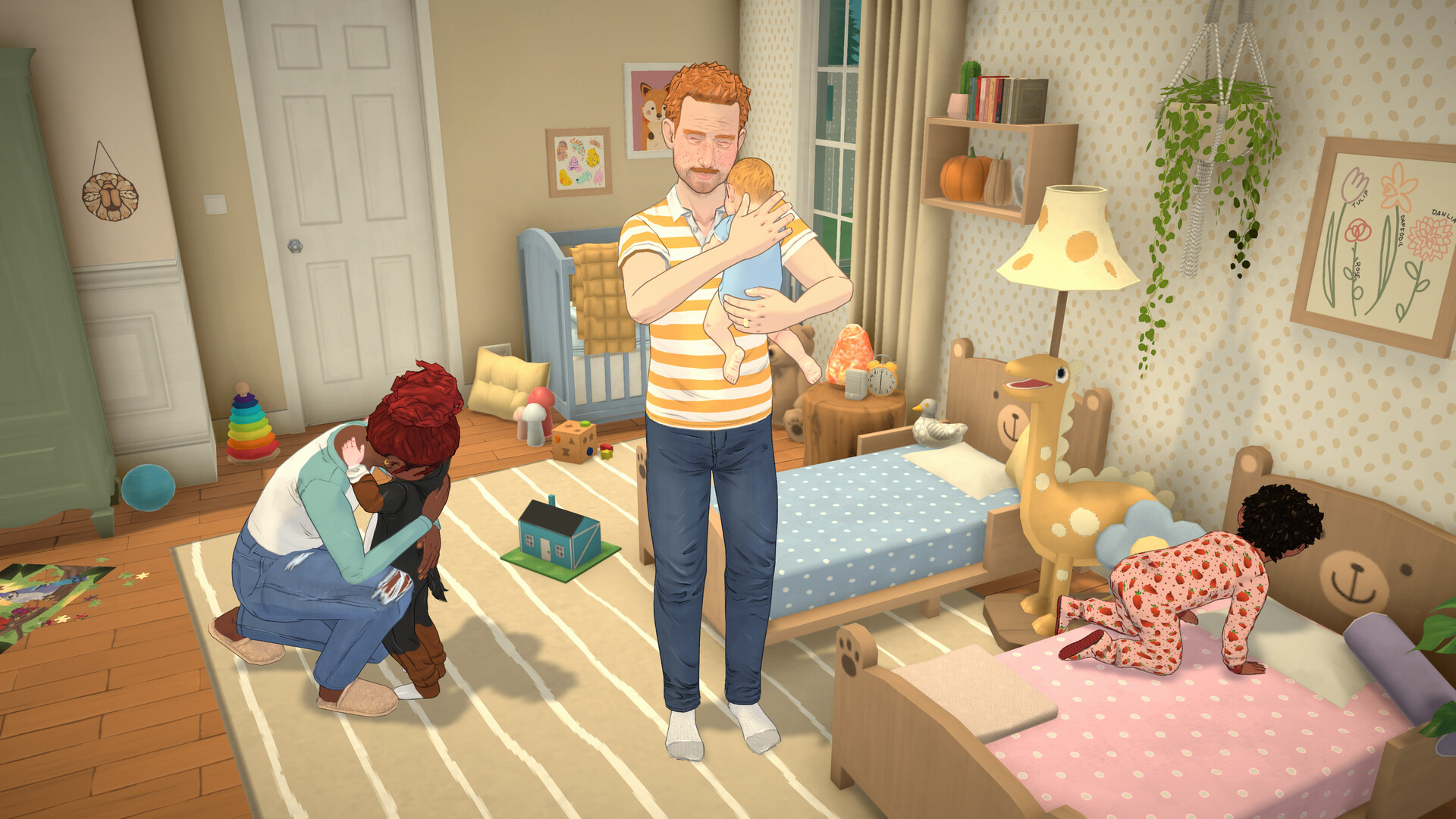 Paralives screenshot showing the freeform Build mode in action with curved walls and detailed room layouts