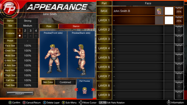 Fire Pro Wrestling World - Parts Craft