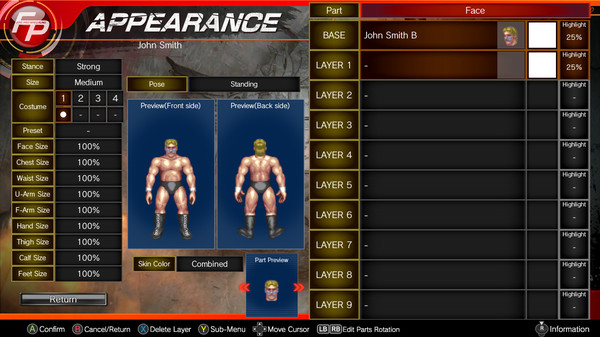 Fire Pro Wrestling World - Parts Craft