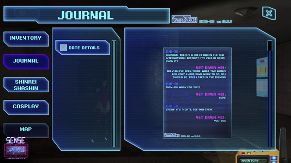 Screenshot z Sense - 不祥的预感: A Cyberpunk Ghost Story
