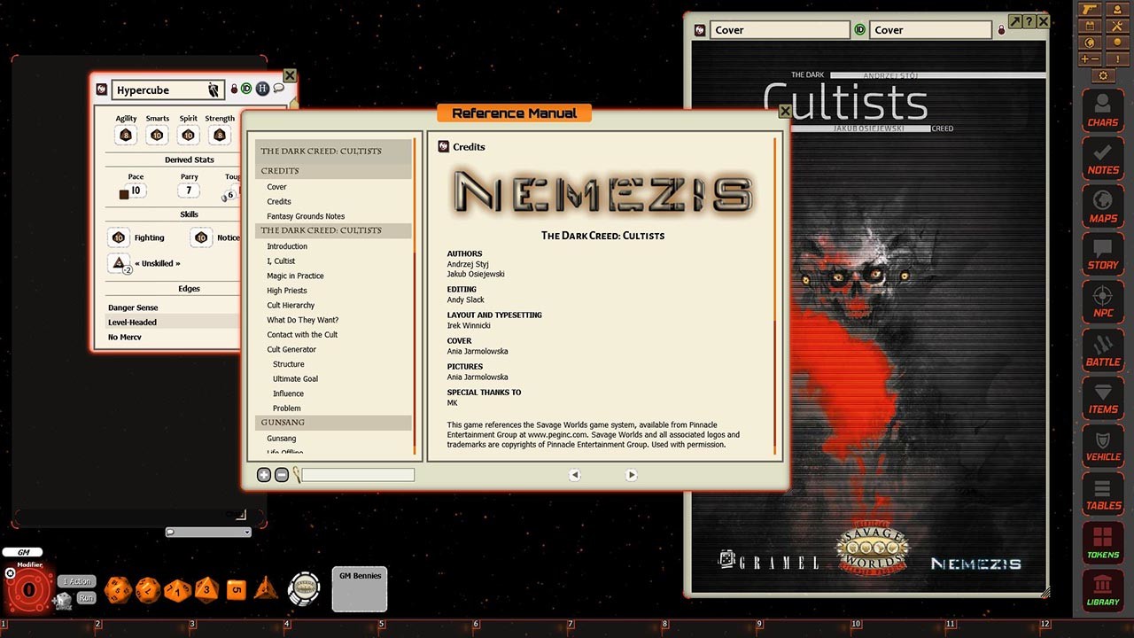 Fantasy Grounds - The Dark Creed: Cultists (Savage Worlds)のスクリーンショット 1