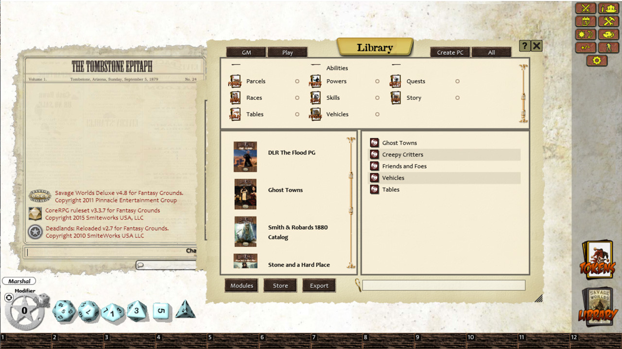 Fantasy Grounds - Deadlands Reloaded: Ghost Towns (Savage Worlds) Featured Screenshot #1