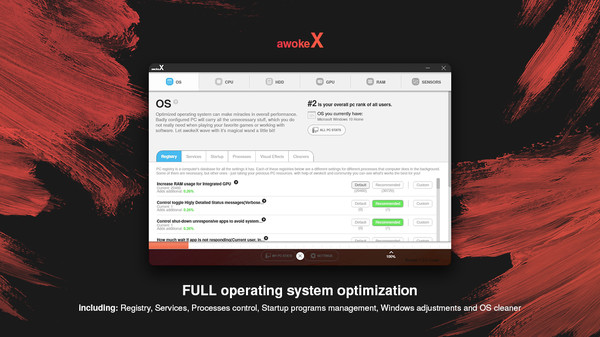 awokeX - PC performance booster screenshot 3