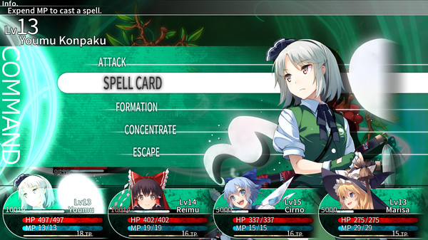 Screenshot z LABYRINTH OF TOUHOU - GENSOKYO AND THE HEAVEN-PIERCING TREE