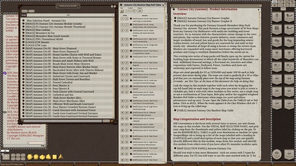 Fantasy Grounds - Meander Map Pack: Autumn City (Map Pack)