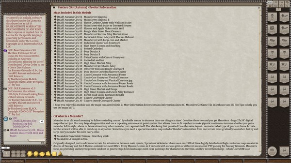 Fantasy Grounds - Meander Map Pack: Autumn City (Map Pack)