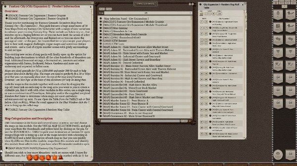 Fantasy Grounds - Meander Map Pack City Expansions I (Map Pack)