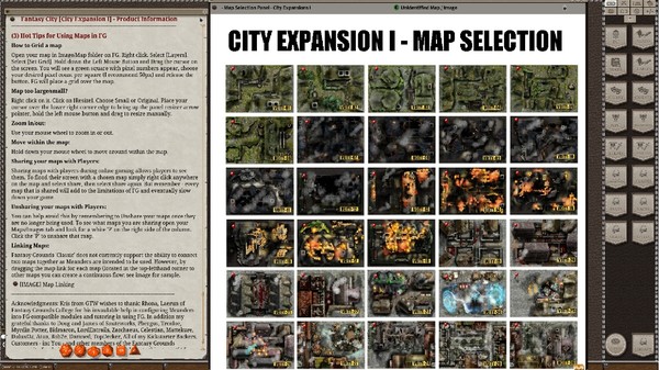 Fantasy Grounds - Meander Map Pack City Expansions I (Map Pack)