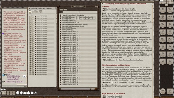 Fantasy Grounds - Meander Map Pack Fantasy City Blank Templates (Map Pack)