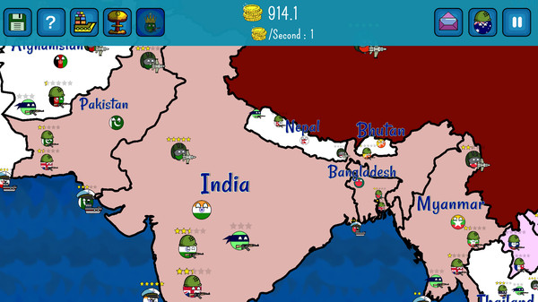 Screenshot z Dictators:No Peace Countryballs Screenshot z Dictators:No Peace Countryballs