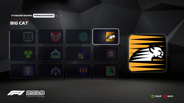 F1 2019: Badge 'Big Cat'