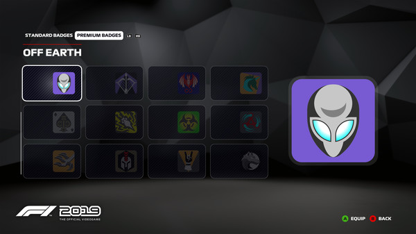F1 2019: Badge 'Off Earth'