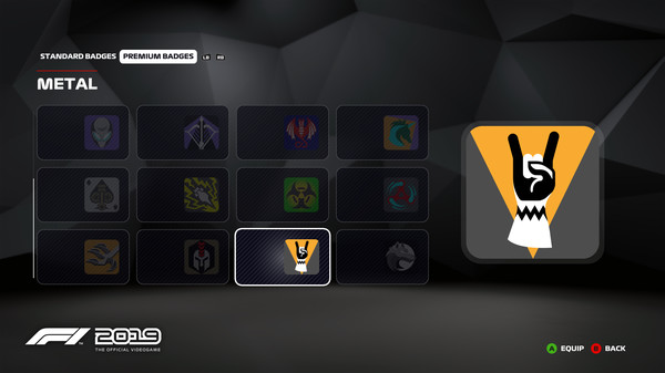 F1 2019: Badge 'Metal'