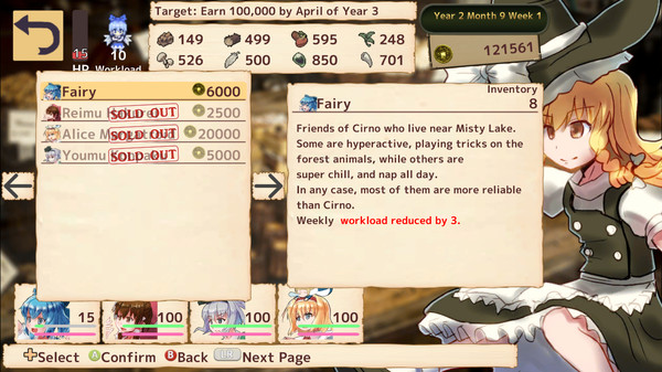 Screenshot z Marisa's Marvelous Magic Shop