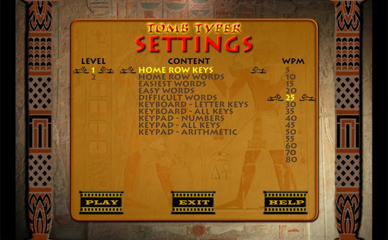Screenshot z Tomb Typing