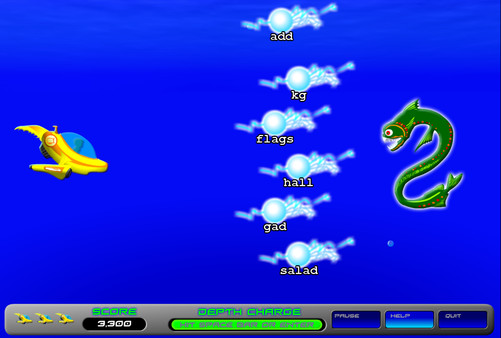 Screenshot z Typing with Sharks