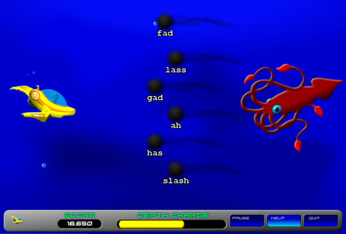 Screenshot z Typing with Sharks