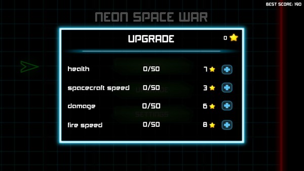 Screenshot z NEON SPACE WAR