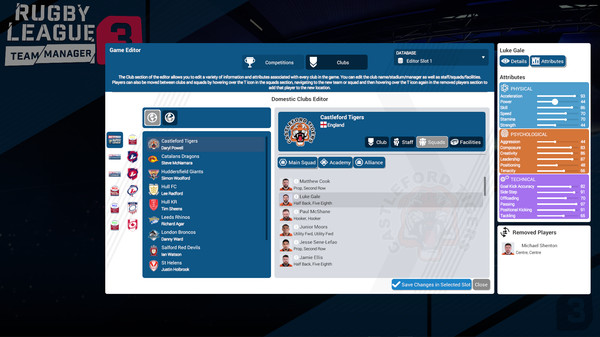 Screenshot z Rugby League Team Manager 3