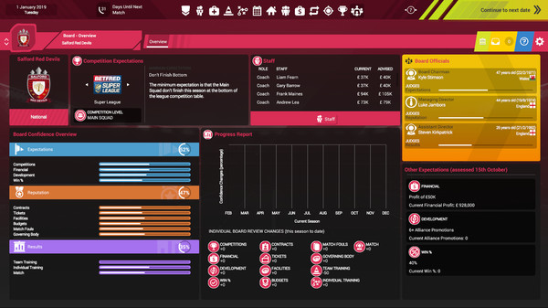 Screenshot z Rugby League Team Manager 3