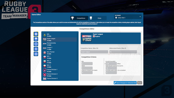 Screenshot z Rugby League Team Manager 3