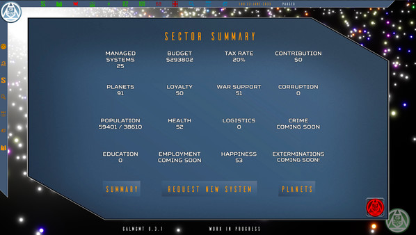 Screenshot z Galactic Management