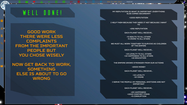 Screenshot z Galactic Management