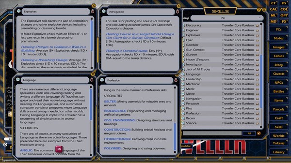 Screenshot z Fantasy Grounds - Mongoose Traveller 2E ruleset (MGT2) Screenshot z Fantasy Grounds - Mongoose Traveller 2E ruleset (MGT2)