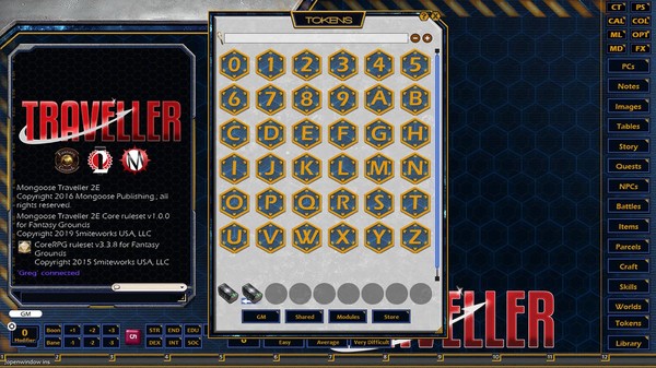 Fantasy Grounds - Mongoose Traveller 2E ruleset (MGT2)