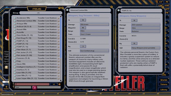 Screenshot z Fantasy Grounds - Mongoose Traveller 2E ruleset (MGT2) Screenshot z Fantasy Grounds - Mongoose Traveller 2E ruleset (MGT2)