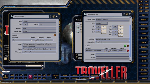 Fantasy Grounds - Mongoose Traveller 2E ruleset (MGT2)