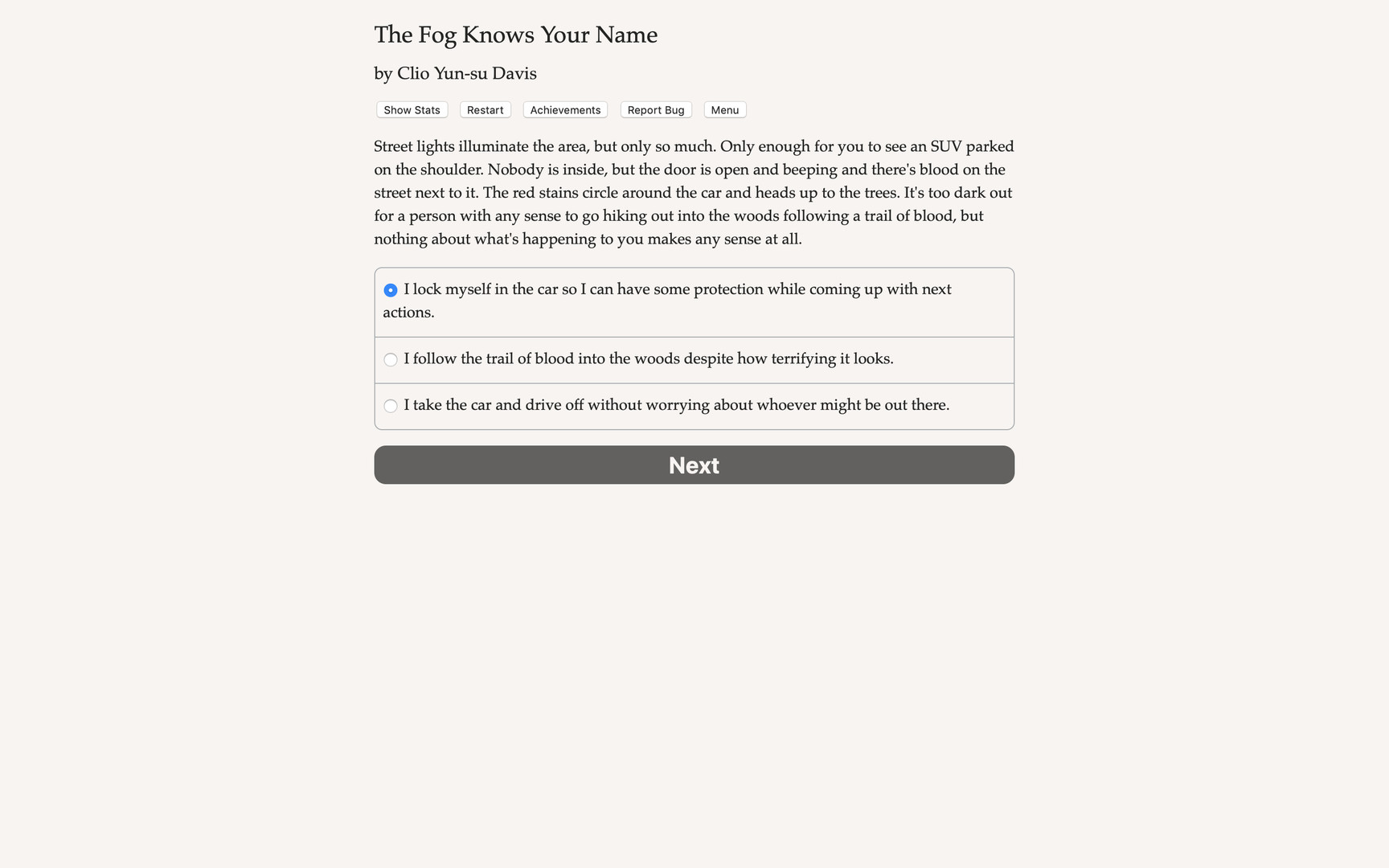 #3. The Fog Knows Your Name (Steam) 由: Choice of Games