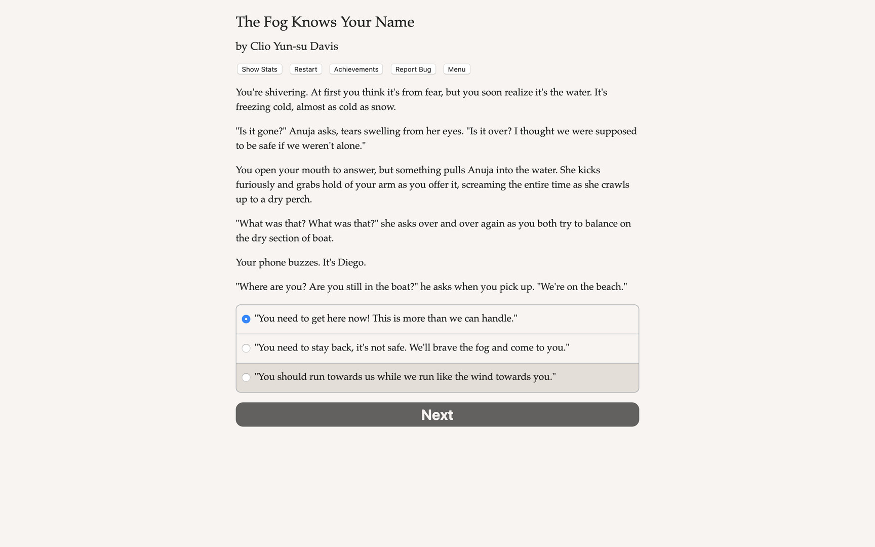 #4. The Fog Knows Your Name (Steam) 由: Choice of Games