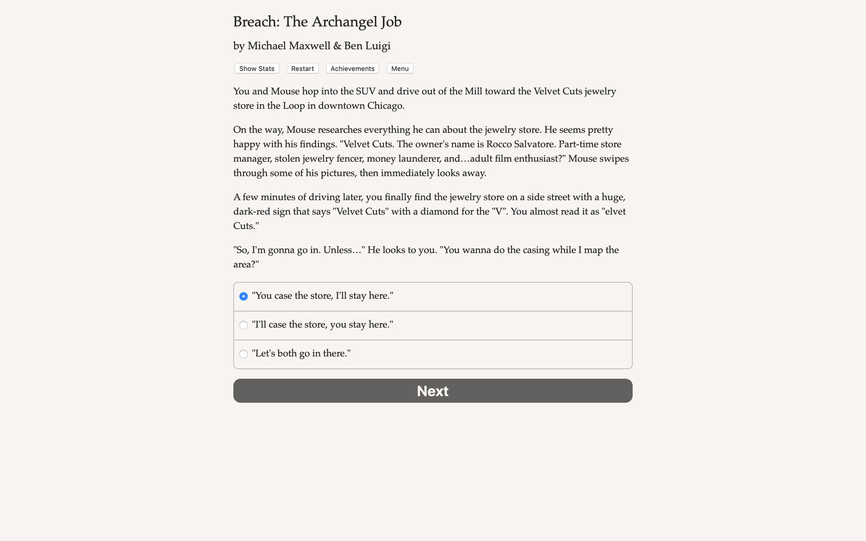 #4. Breach: The Archangel Job (Steam) De: Hosted Games