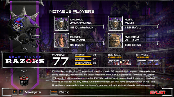 Mutant Football League: Brawltimore Razors
