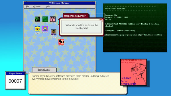 Screenshot z Ransomware Dating Sim