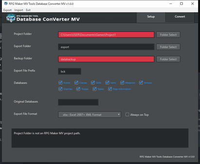Screenshot z RPG Maker MV Tools - Database ConVerter MV Screenshot z RPG Maker MV Tools - Database ConVerter MV