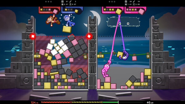 Screenshot z TopplePOP: Bungee Blockbusters