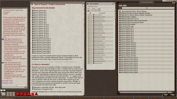 Fantasy Grounds - Meanders Map Pack: Horror Haunts (Map Pack)
