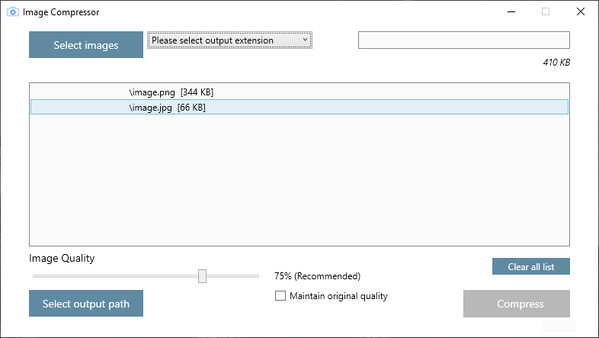 Image Compressor Screenshot