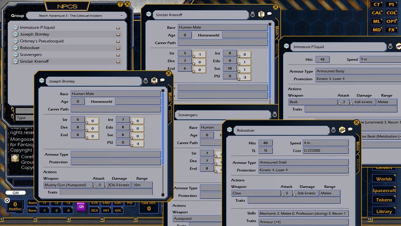 Fantasy Grounds - Reach Adventure 3: The Calixcuel Incident (MGT2) screenshot 3