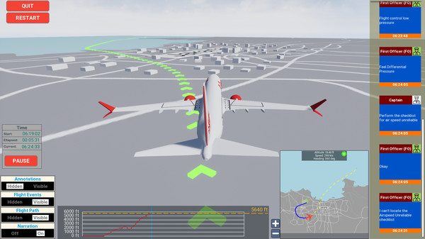 Screenshot z MCAS Simulation