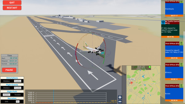 Screenshot z MCAS Simulation