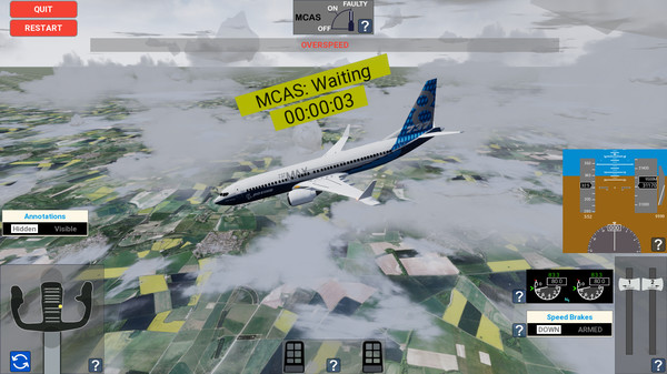 Screenshot z MCAS Simulation