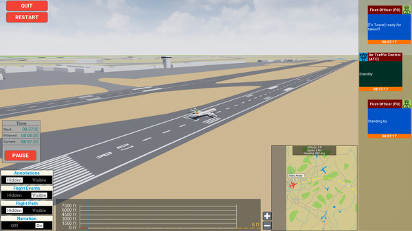 Screenshot z MCAS Simulation