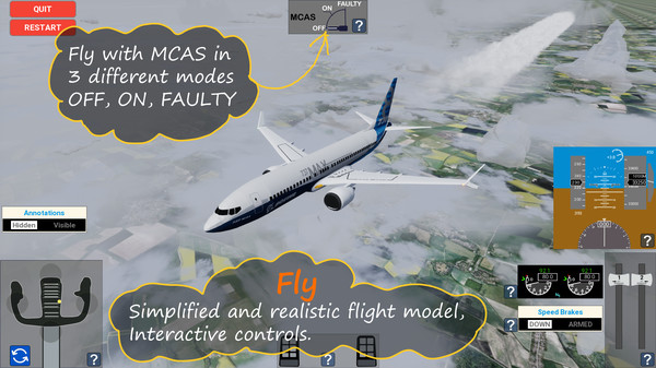 Screenshot z MCAS Simulation