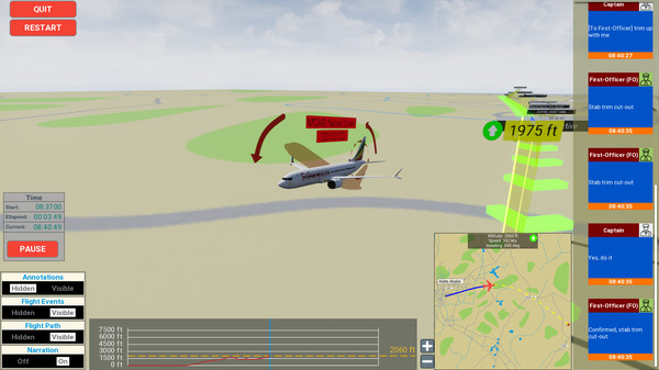 Screenshot z MCAS Simulation