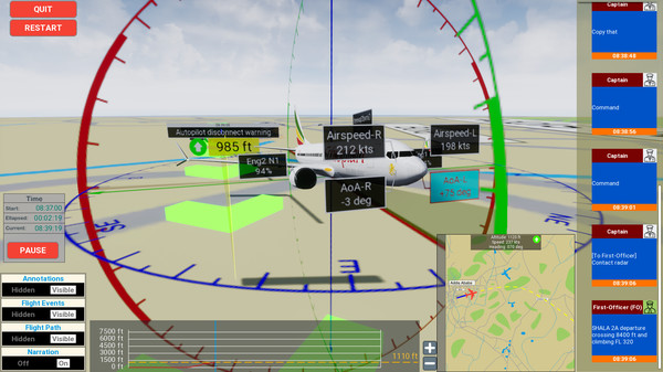 Screenshot z MCAS Simulation