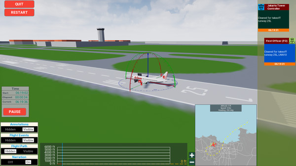 Screenshot z MCAS Simulation